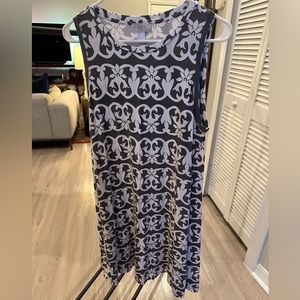 Gray and White LOFT Sundress
